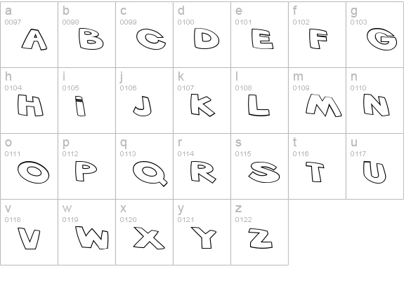 VTC ScreamItLoud Outline lowercase a-z preview