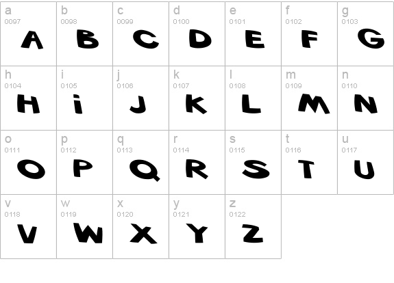 VTC ScreamItLoud Regular lowercase a-z preview
