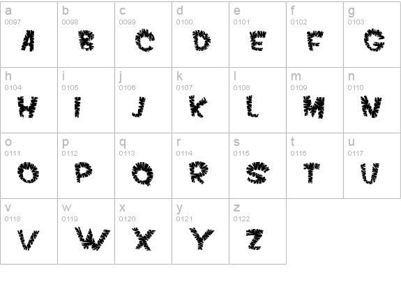 VTC ScreamItLoudSliced Regular lowercase a-z preview