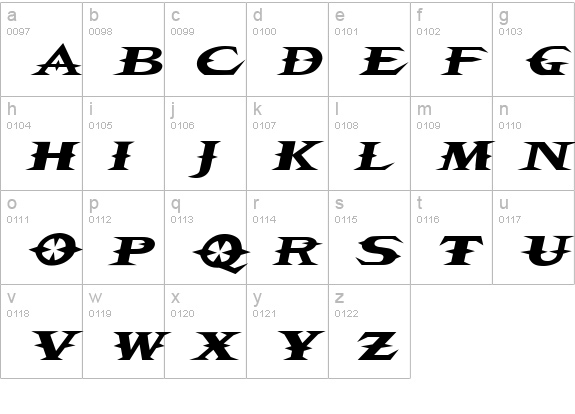 VTCBelialsBladeItalic lowercase a-z preview