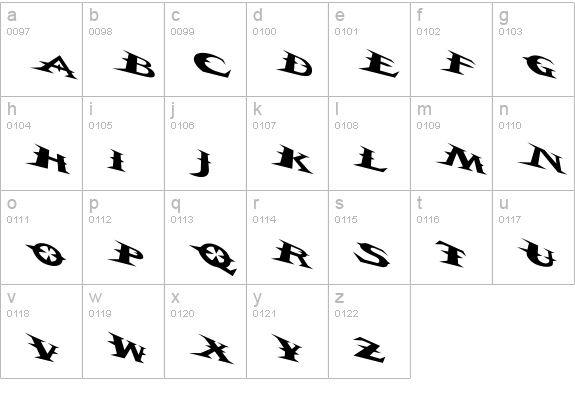 VTCBelialsBladeTricked lowercase a-z preview