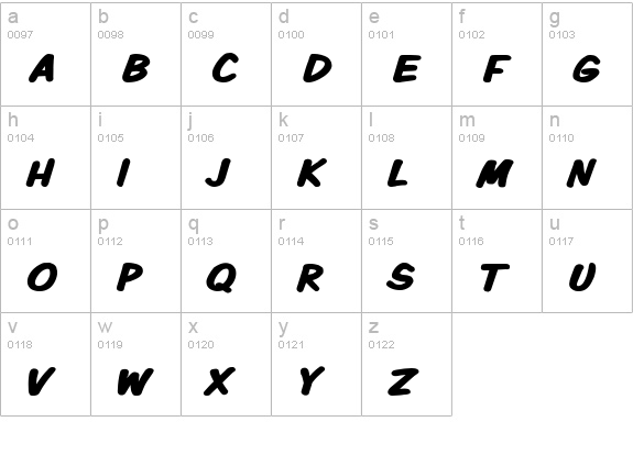 VTCKomixationSCBold lowercase a-z preview