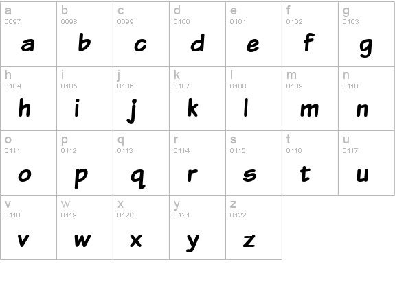 VTCSundaykomixBold lowercase a-z preview