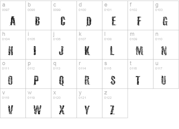 VTKS 36 lowercase a-z preview