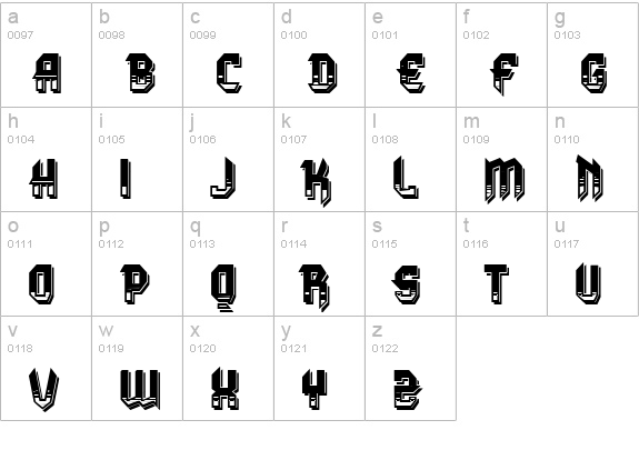 VTKS DURA 3D lowercase a-z preview