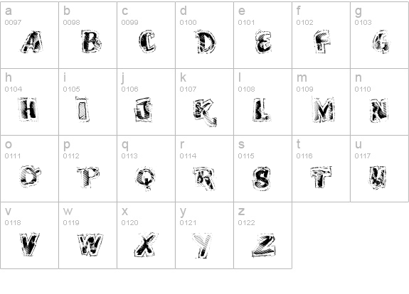 VTKS SCRUBBED lowercase a-z preview