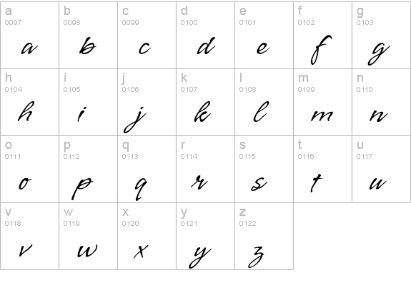 Vujahday Flourish lowercase a-z preview