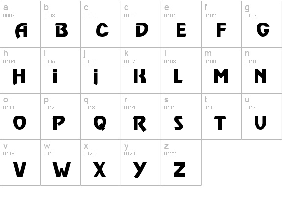 Vulgar Display Regular lowercase a-z preview