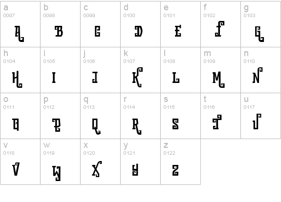 Vultures lowercase a-z preview