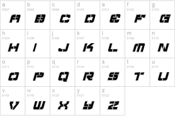 Vyper Pro Italic lowercase a-z preview