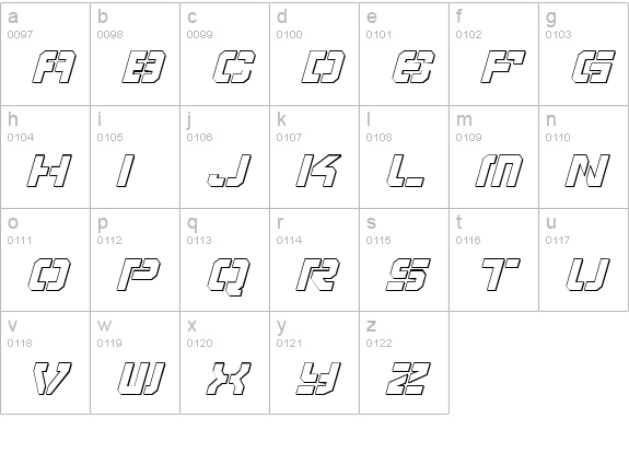 Vyper Shadow Italic lowercase a-z preview