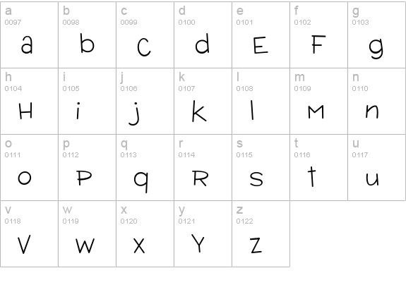 Wacky Action BTN Lt lowercase a-z preview