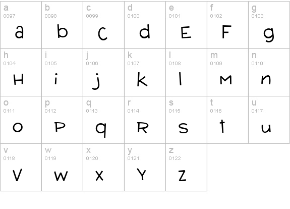 Wacky Action BTN Square lowercase a-z preview