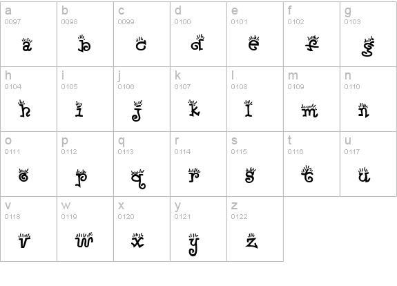 Waker lowercase a-z preview