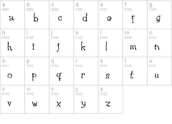 Waking the Witch lowercase a-z preview