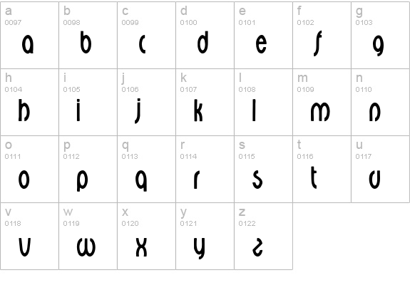 Walburga lowercase a-z preview