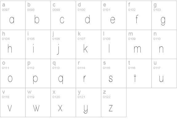 Walkway Condensed lowercase a-z preview