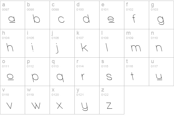 Walkway Upper RevOblique lowercase a-z preview