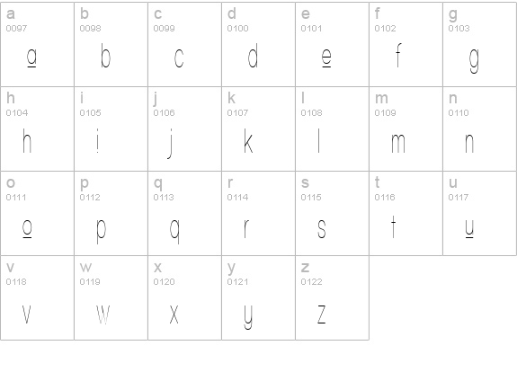 Walkway Upper UItraCondensed lowercase a-z preview