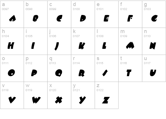 Wampum Italic lowercase a-z preview