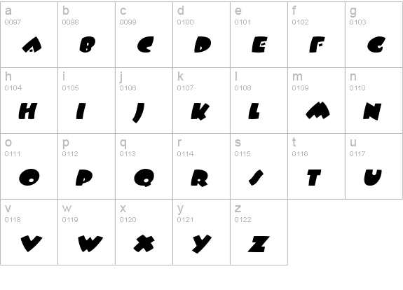WampumExtended Italic lowercase a-z preview