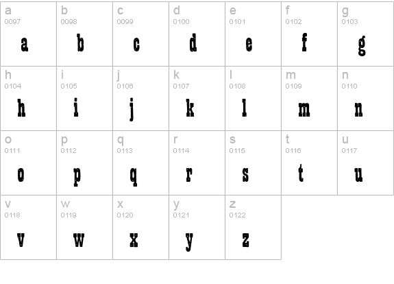 Wanted Std lowercase a-z preview