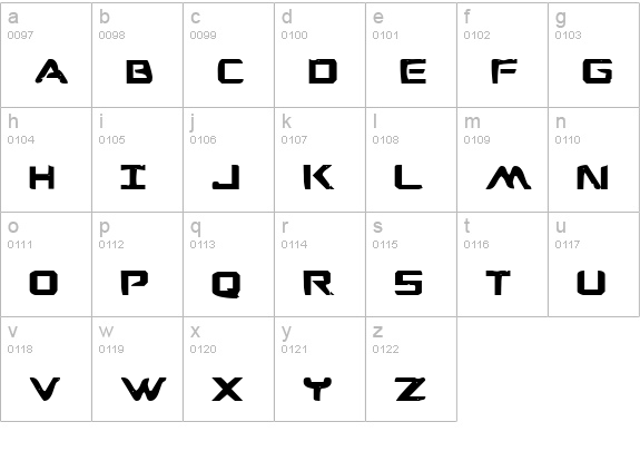 War Eagle Bold lowercase a-z preview
