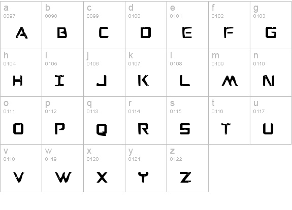 War Eagle Condensed lowercase a-z preview