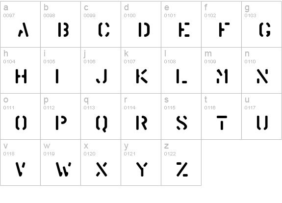Warehouse lowercase a-z preview