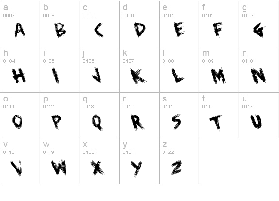 Warehouse Dog lowercase a-z preview