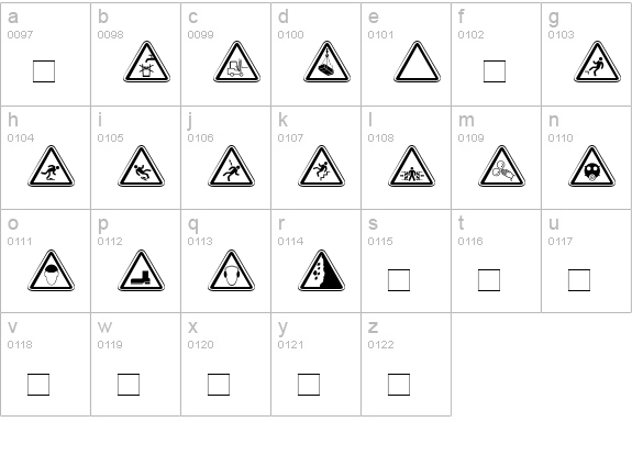 WarnSymbols4 lowercase a-z preview