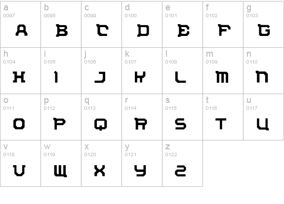 WarOrgans lowercase a-z preview