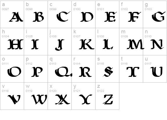 Wars of Asgard Expanded lowercase a-z preview