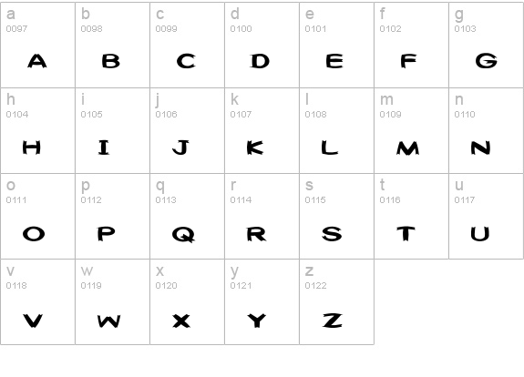 Washable (sRB) lowercase a-z preview