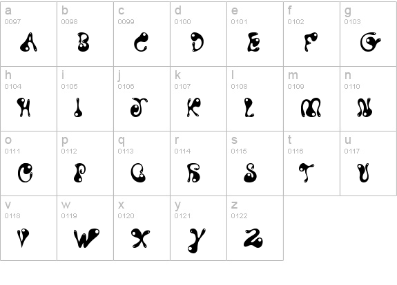 Water Park lowercase a-z preview