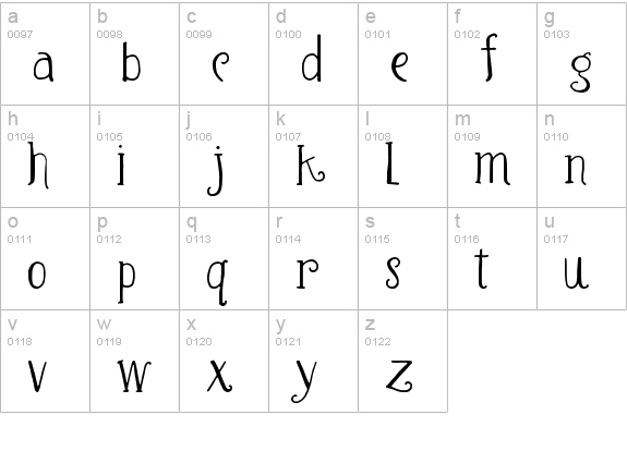 Waterfalls lowercase a-z preview