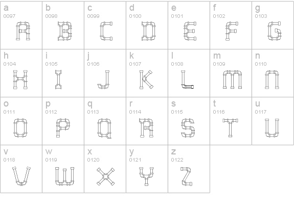 WaterWorksCaps Plain lowercase a-z preview