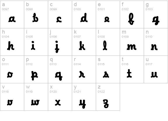 WaveeWeekend-Thick lowercase a-z preview