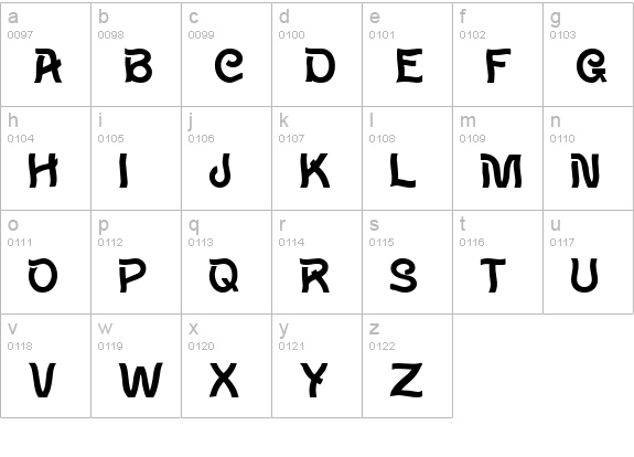 Wavy lowercase a-z preview