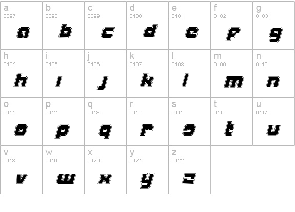 Weaponeer Academy Italic lowercase a-z preview
