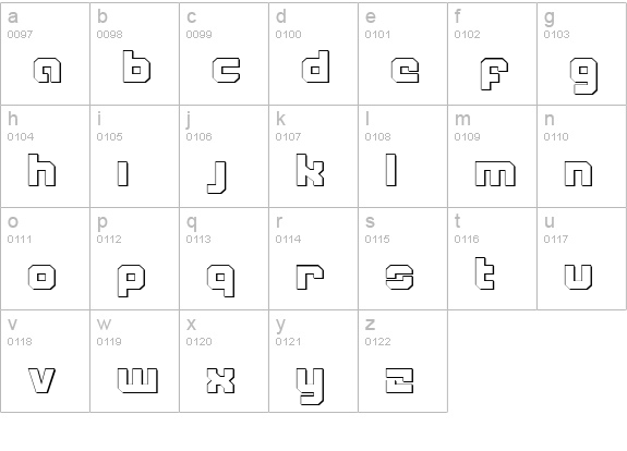 Weaponeer Shadow lowercase a-z preview