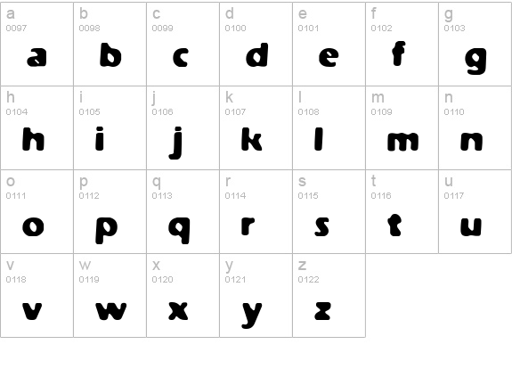 Weathered Solid BRK lowercase a-z preview