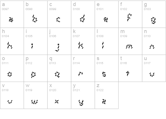 Weaver BRK lowercase a-z preview