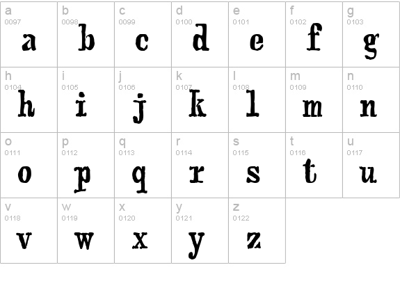 webster lowercase a-z preview
