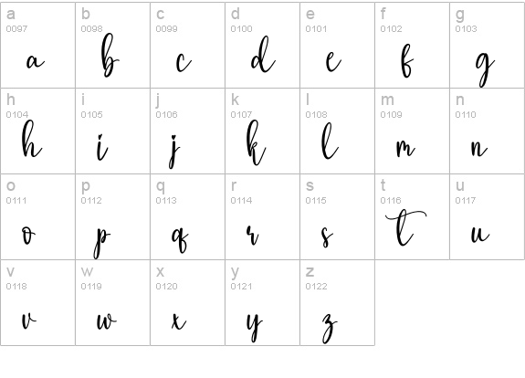 Wedding2 lowercase a-z preview