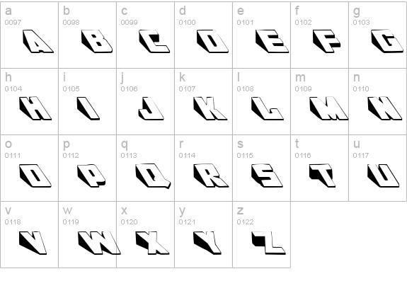 Wedgie Medium lowercase a-z preview