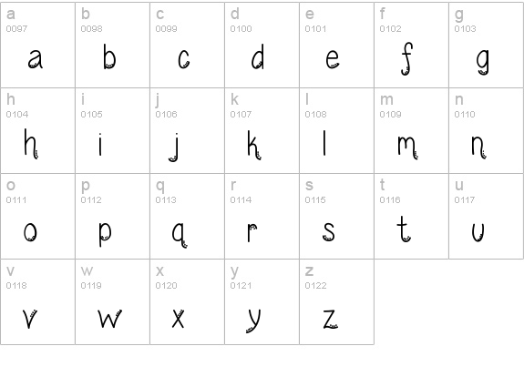 Wednesday lowercase a-z preview