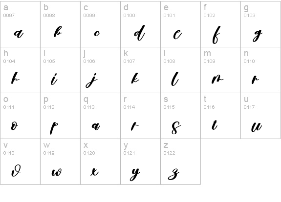 Wellove lowercase a-z preview