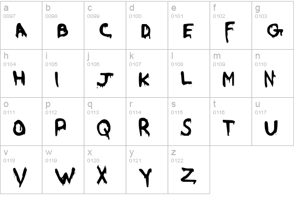 Were-Beast lowercase a-z preview