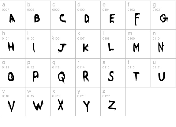 Were-Beast Condensed lowercase a-z preview